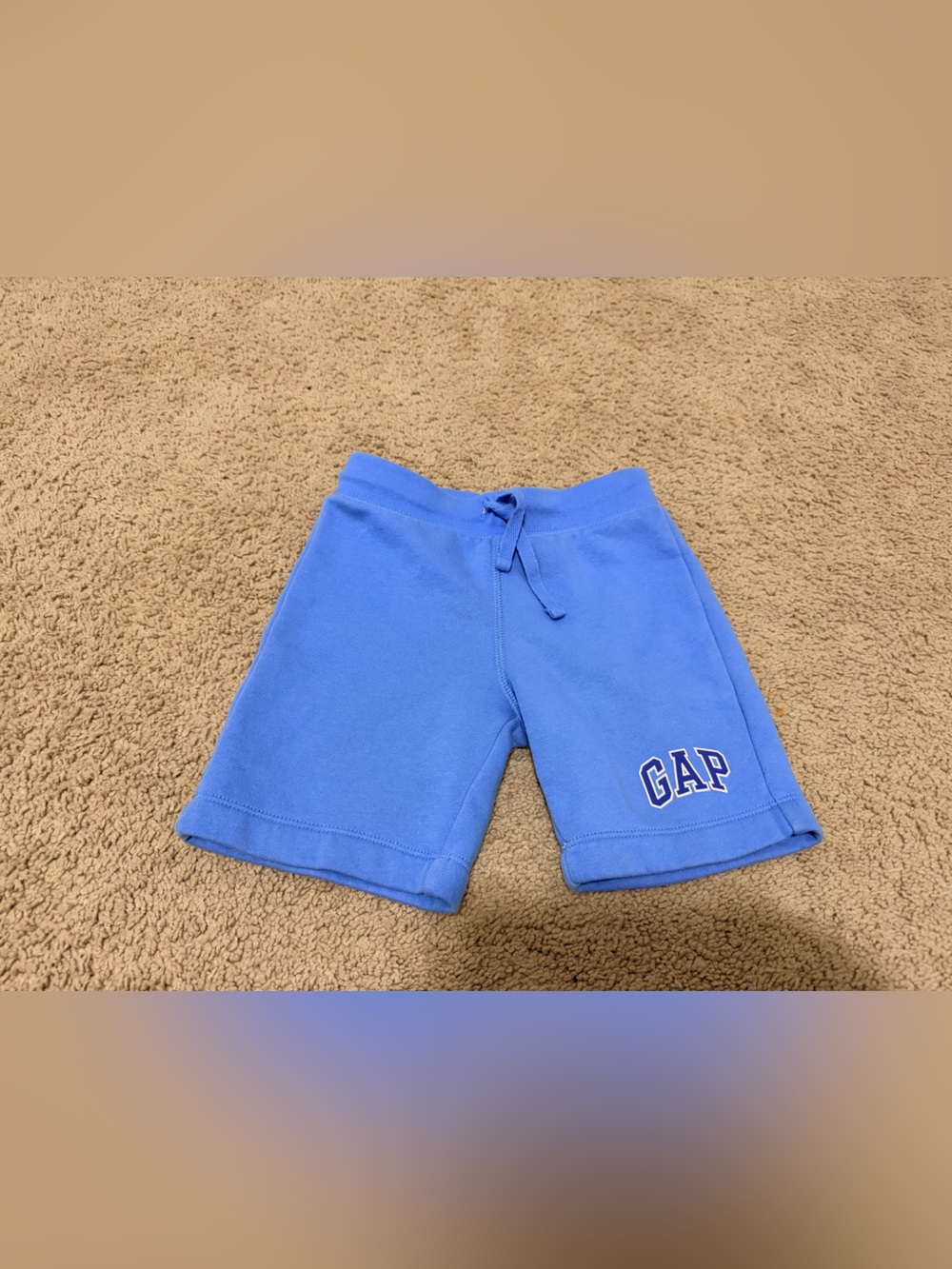 GAP Baby Blue Sweat Shorts 4Y Cozy Fleece Drawstring Logo